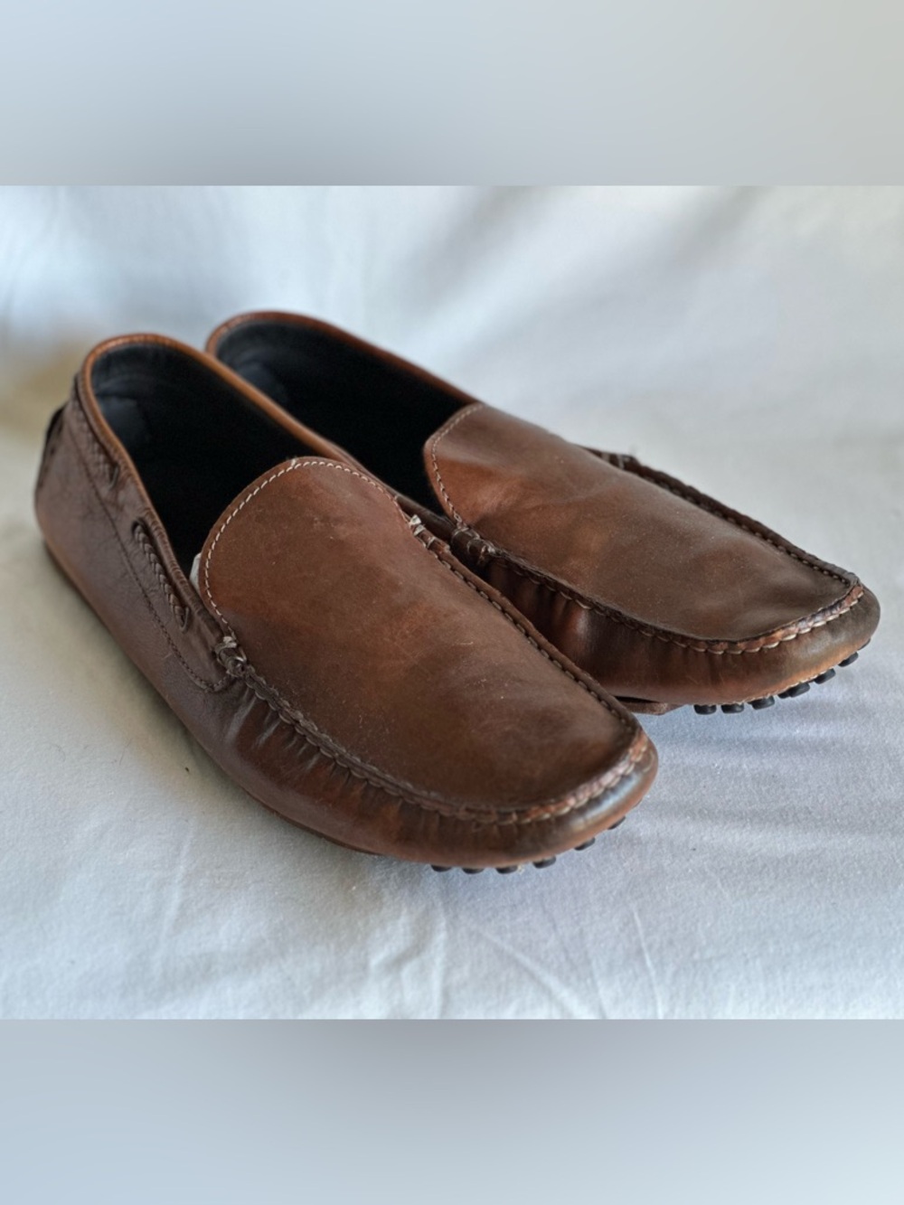 To Boot New York Adam Derrick brown leather drivers. Made in Italy